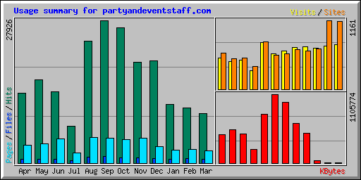Usage summary for partyandeventstaff.com